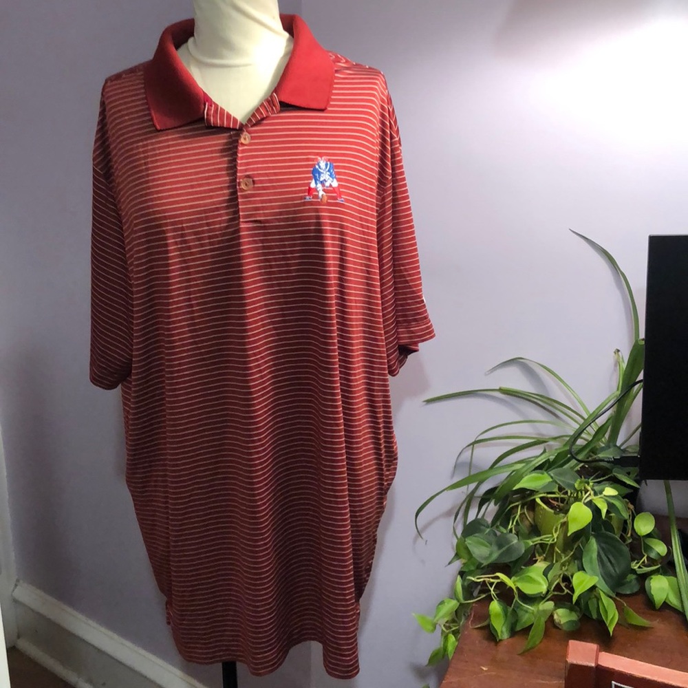 💚3/$13 New England Patriots striped golf shirt